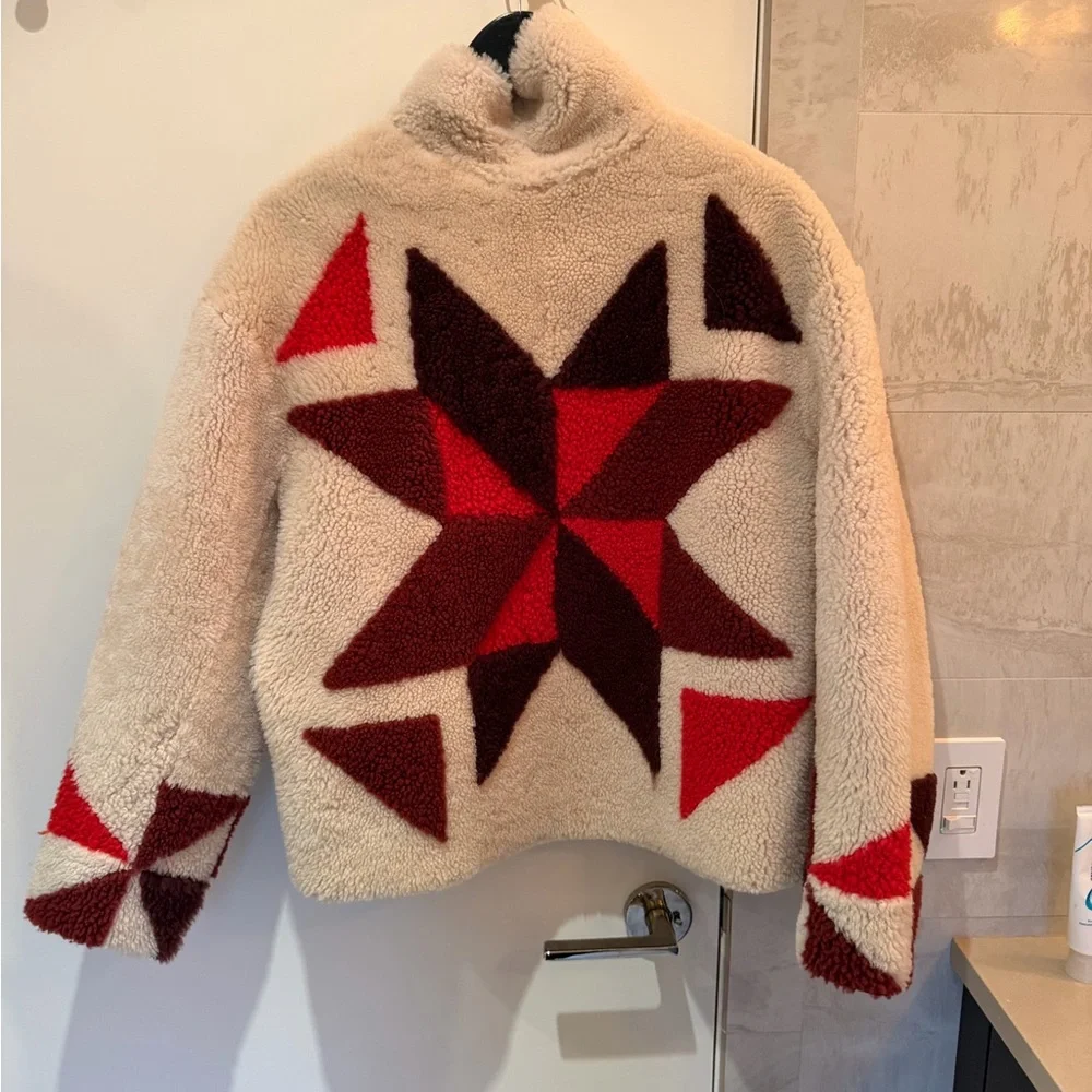 Isabel Marant Multicolor Shearling Jacket Size Small - Picture 4 of 4